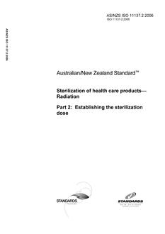 AS/NZS ISO 11137.2:2006