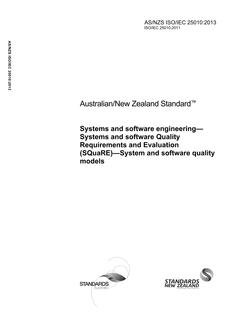 AS/NZS ISO/IEC 25010:2013