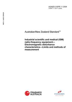 AS/NZS CISPR 11:2004 (2ND EDITION)