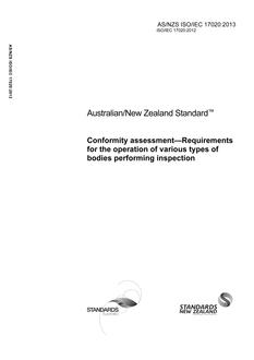 AS/NZS ISO/IEC 17020:2013