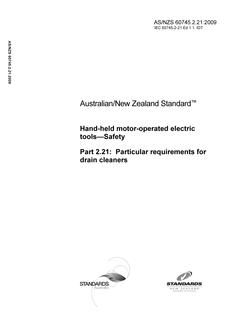 AS/NZS 60745.2.21:2009