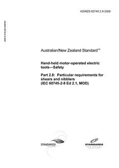 AS/NZS 60745.2.8:2009