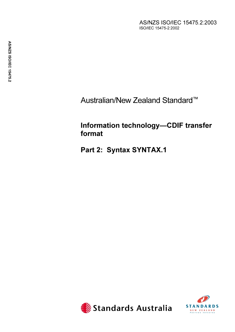 AS/NZS ISO/IEC 15475.2:2003