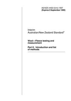 AS/NZS 4492.0(INT):1997