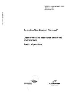 AS/NZS ISO 14644.5:2006