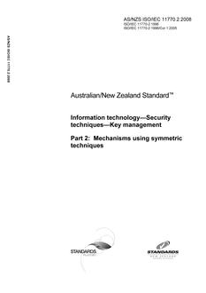 AS/NZS ISO/IEC 11770.2:2008