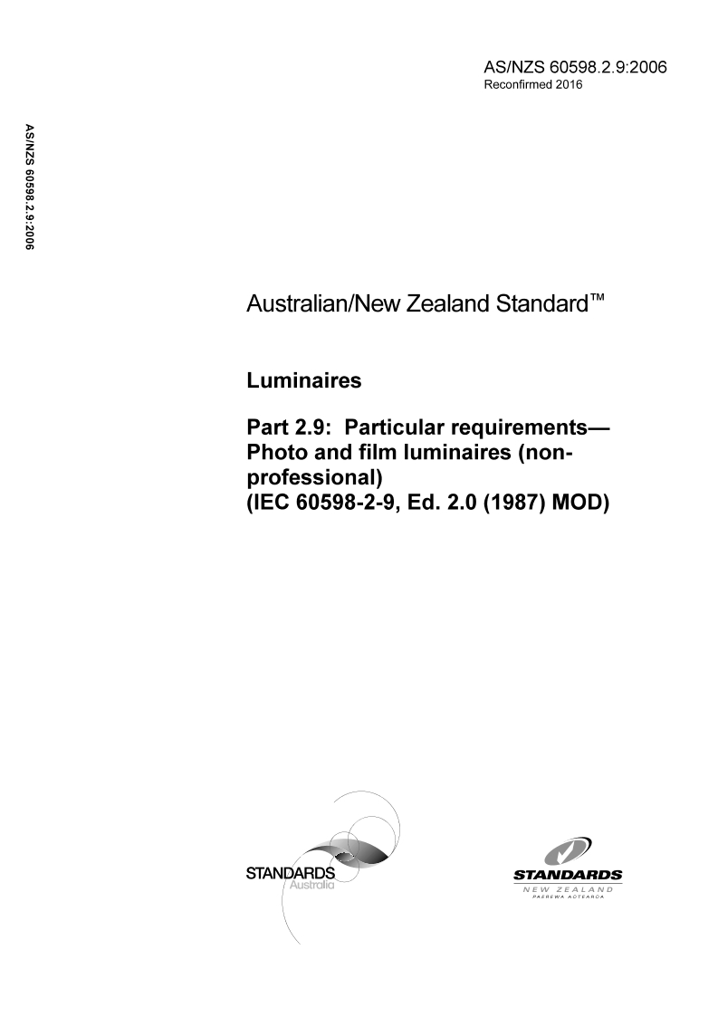 AS/NZS 60598.2.9:2006