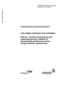 AS/NZS IEC 60947.5.4:2015