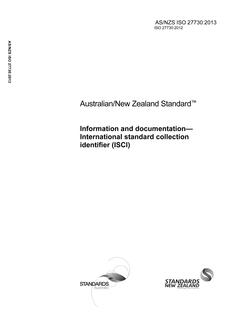 AS/NZS ISO 27730:2013