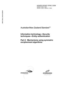 AS/NZS ISO/IEC 9798.2:2008