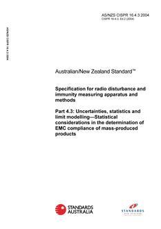 AS/NZS CISPR 16.4.3:2004 (2ND EDITION)