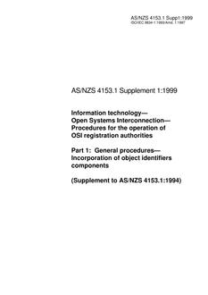 AS/NZS 4153.1 SUPP 1-1999