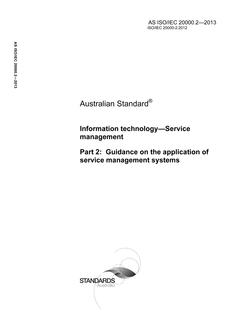 AS ISO/IEC 20000.2-2013